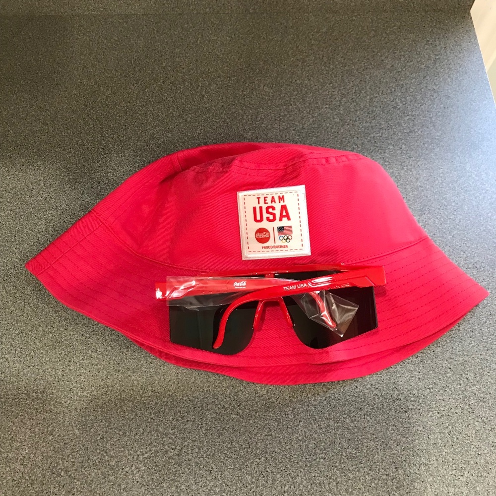 Coke Olympic Bucket Hat and Sunglasses unisex